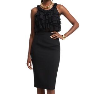2be Bebe ruffled black top